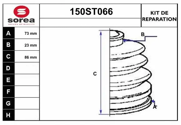 Bellow Kit, drive shaft (150ST066)