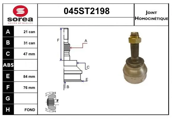 Joint Kit, drive shaft (045ST2198)