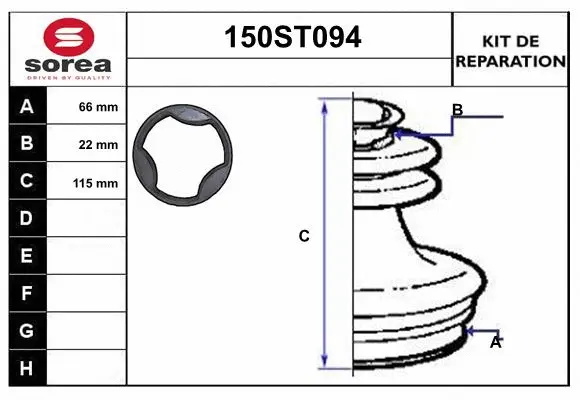 Bellow Kit, drive shaft (150ST094)