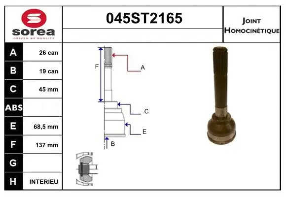 Joint Kit, drive shaft (045ST2165)