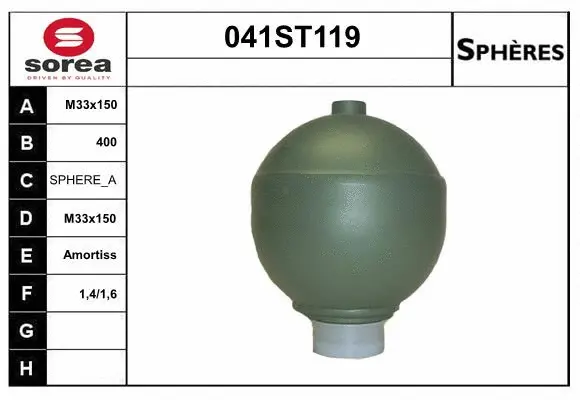 Pressure Accumulator, pneumatic suspension (041ST119)