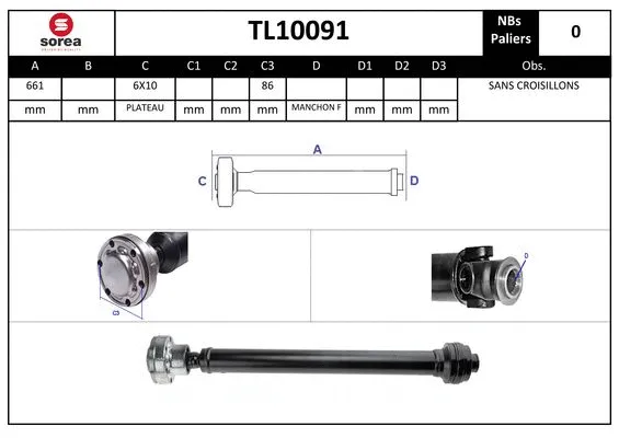 Propshaft, axle drive (TL10091)