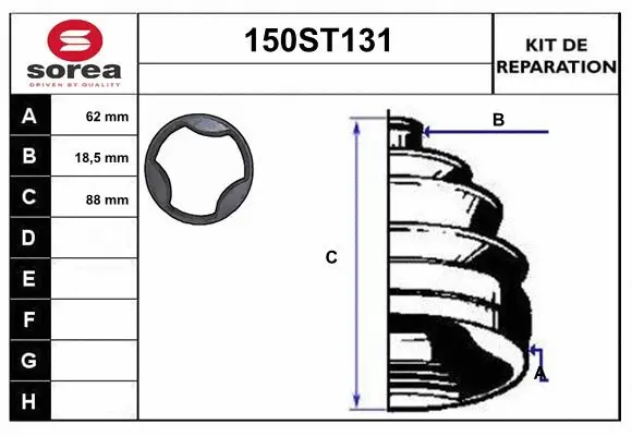 Bellow Kit, drive shaft (150ST131)