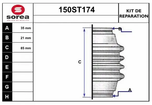 Bellow Kit, drive shaft (150ST174)