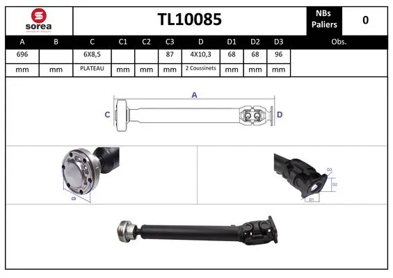 Propshaft, axle drive (TL10085)