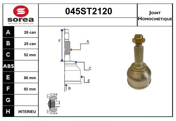 Joint Kit, drive shaft (045ST2120)