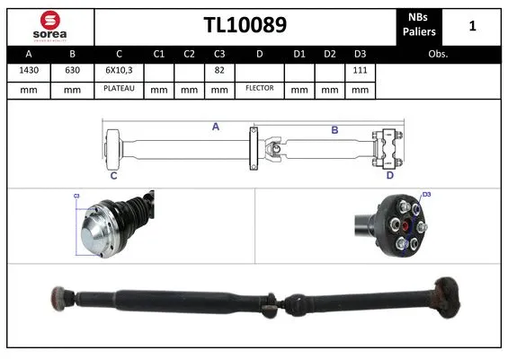 Propshaft, axle drive (TL10089)