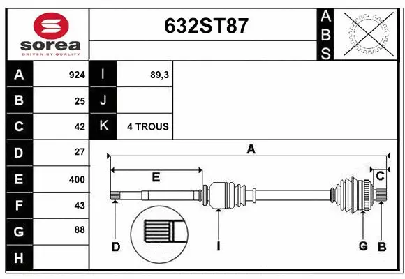 Drive Shaft (632ST87)
