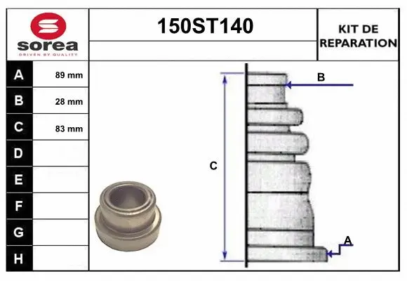 Bellow Kit, drive shaft (150ST140)