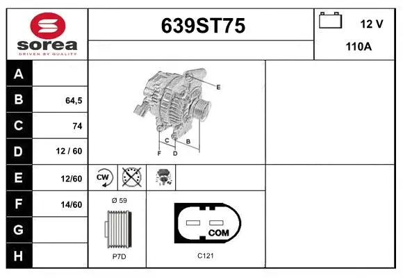 Alternator (639ST75)