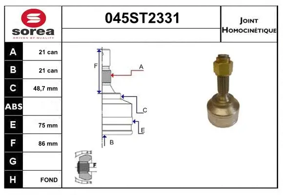 Joint Kit, drive shaft (045ST2331)
