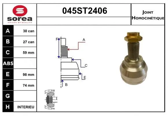 Joint Kit, drive shaft (045ST2406)