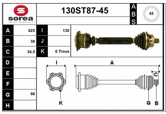 Drive Shaft (130ST87-45)