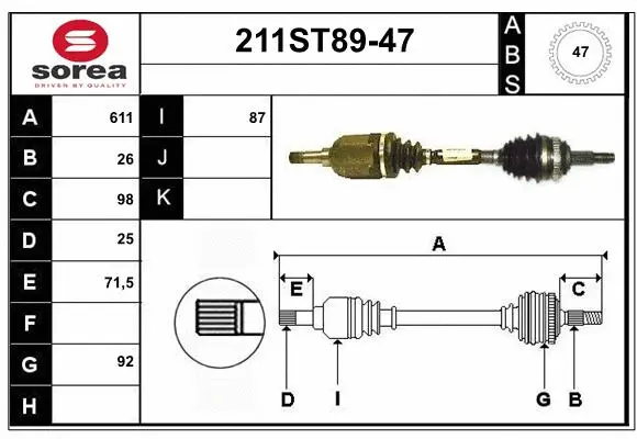 Drive Shaft (211ST89-47)
