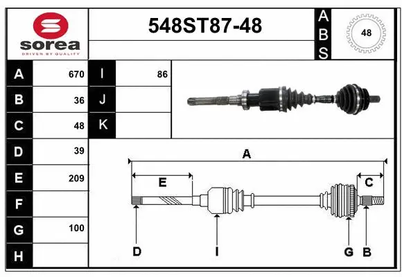 Drive Shaft (548ST87-48)