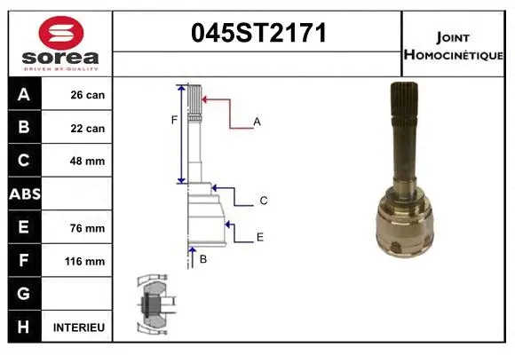 Joint Kit, drive shaft (045ST2171)