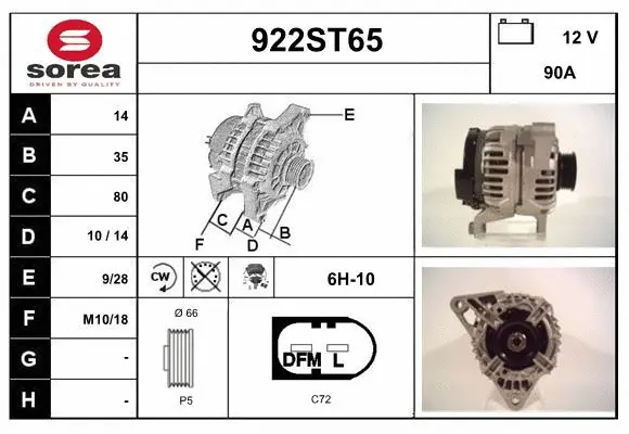 Alternator (922ST65)