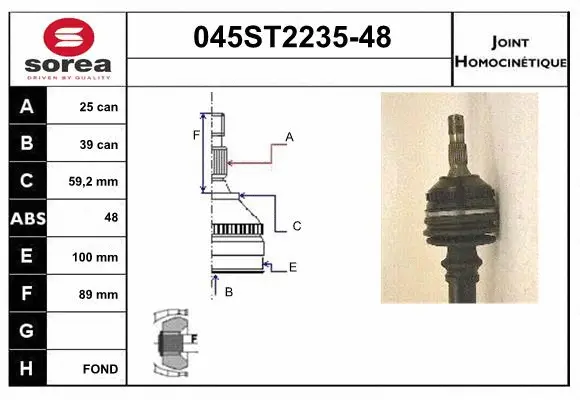 Joint Kit, drive shaft (045ST2235-48)