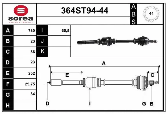 Drive Shaft (364ST94-44)