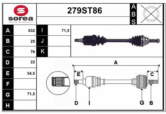 Drive Shaft (279ST86)