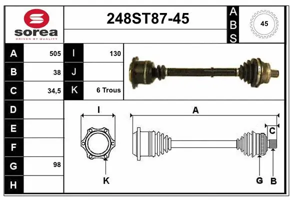 Drive Shaft (248ST87-45)