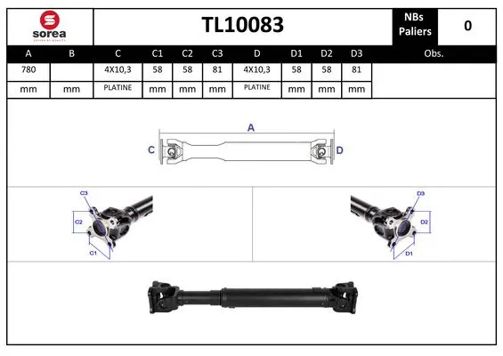 Propshaft, axle drive (TL10083)