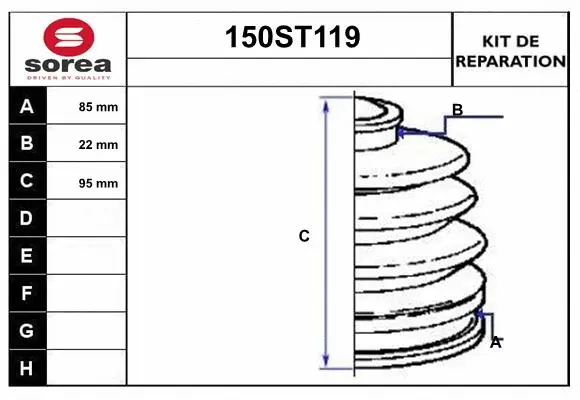 Bellow Kit, drive shaft (150ST119)