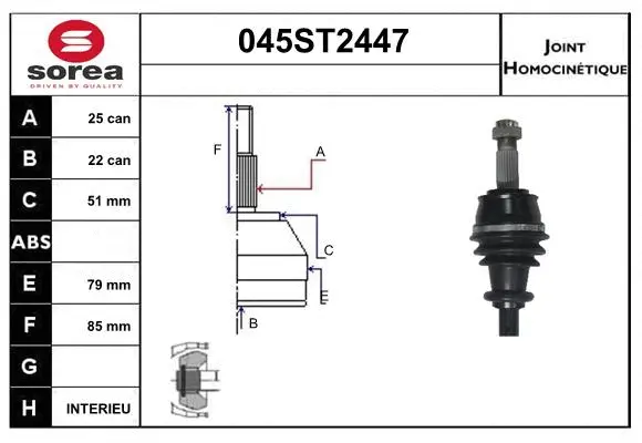 Joint Kit, drive shaft (045ST2447)