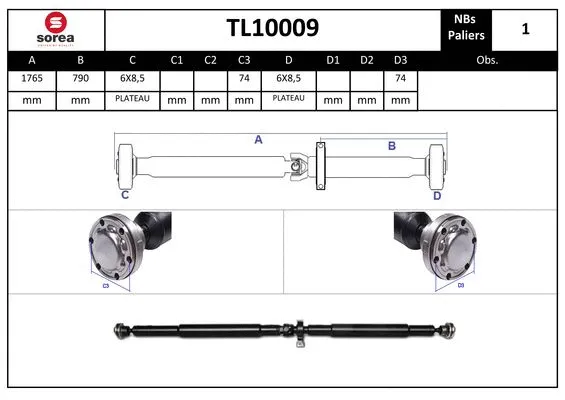 Propshaft, axle drive (TL10009)