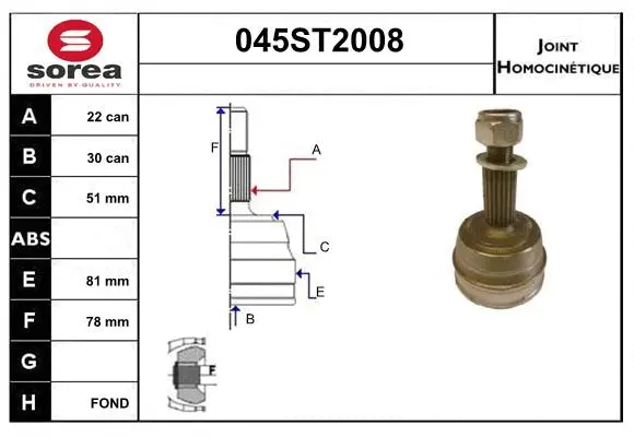 Joint Kit, drive shaft (045ST2008)