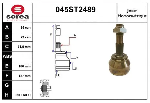 Joint Kit, drive shaft (045ST2489)