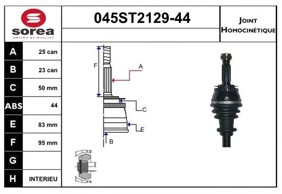 Joint Kit, drive shaft (045ST2129-44)