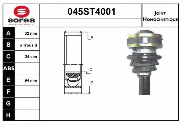 Joint Kit, drive shaft (045ST4001)