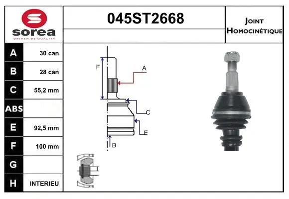 Joint Kit, drive shaft (045ST2668)