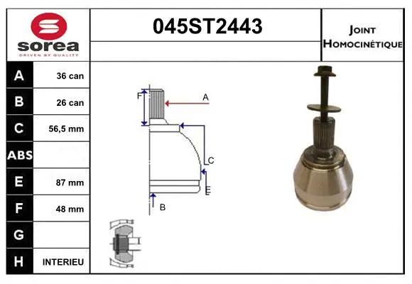 Joint Kit, drive shaft (045ST2443)