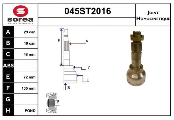Joint Kit, drive shaft (045ST2016)