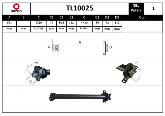 Propshaft, axle drive (TL10025)
