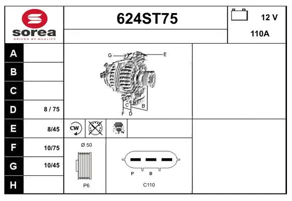 Alternator (624ST75)