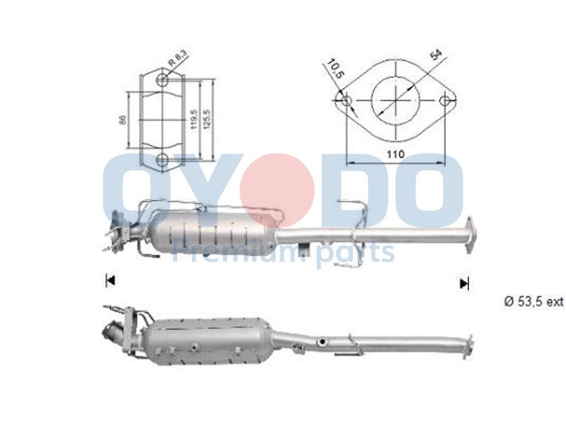 Soot/Particulate Filter, exhaust system (20N0039-OYO)