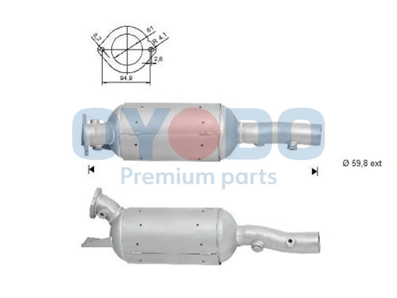 Soot/Particulate Filter, exhaust system (20N0075-OYO)