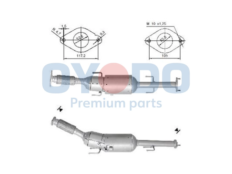 Soot/Particulate Filter, exhaust system (20N0135-OYO)