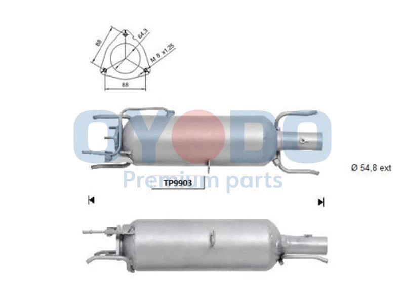 Soot/Particulate Filter, exhaust system (20N0020-OYO)