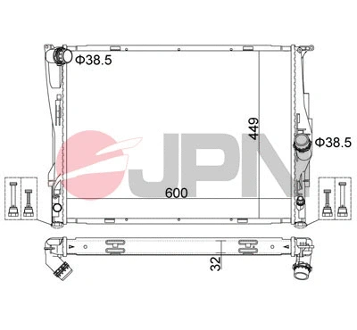 Radiator, engine cooling (60C9009-JPN)