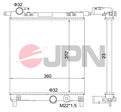 Radiator, engine cooling (60C9067-JPN)