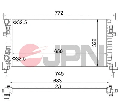 Radiator, engine cooling (60C9070-JPN)