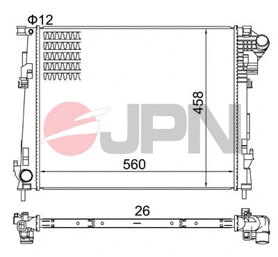 Radiator, engine cooling (60C9039-JPN)