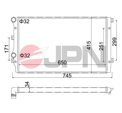 Radiator, engine cooling (60C9003-JPN)