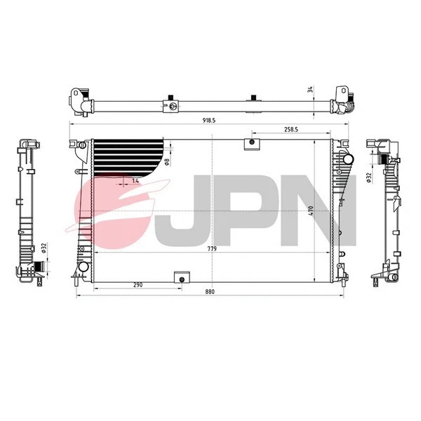 Radiator, engine cooling (60C9046-JPN)