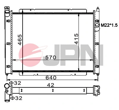 Radiator, engine cooling (60C9059-JPN)