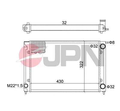 Radiator, engine cooling (60C9055-JPN)